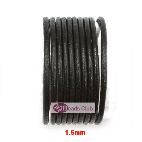 인도산가죽줄-라운드1.5mm(#04)블랙유광(90cm)