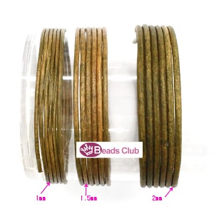 인도산가죽줄-라운드(#3)카키계열(90cm/1mm,1.5mm,2mm)